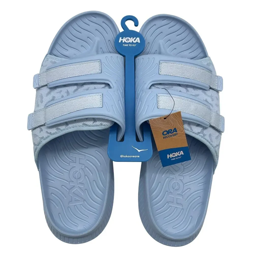New HOKA Ora Luxe Shoes Men Size 14 Summer Song Ice Flow Recovery Slides 1134150 - Picture 1 of 7